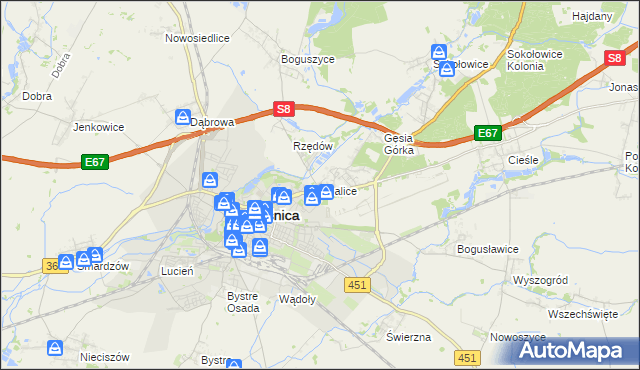 mapa Spalice, Spalice na mapie Targeo