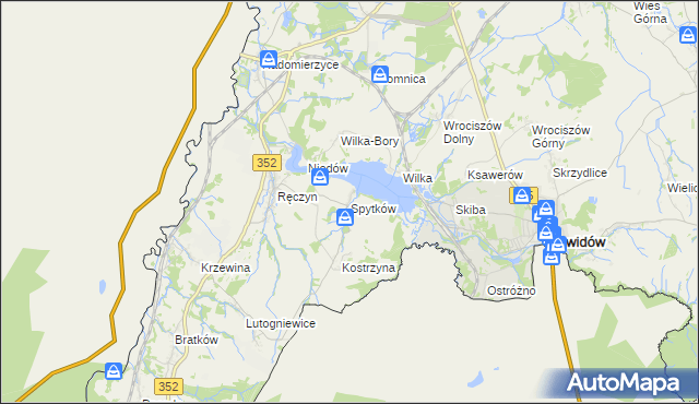 mapa Spytków, Spytków na mapie Targeo