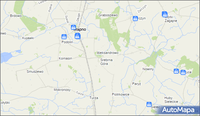 mapa Srebrna Góra gmina Wapno, Srebrna Góra gmina Wapno na mapie Targeo