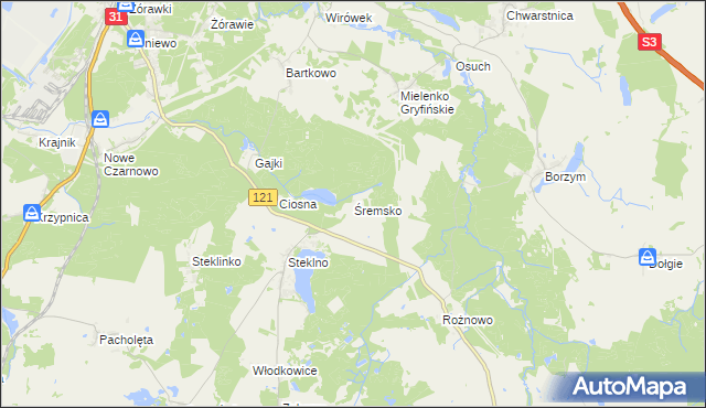 mapa Śremsko, Śremsko na mapie Targeo