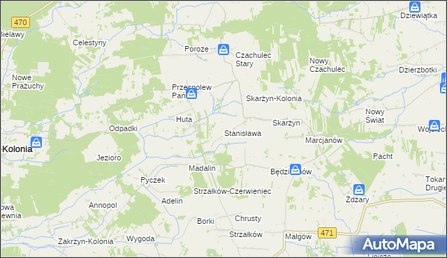 mapa Stanisława, Stanisława na mapie Targeo