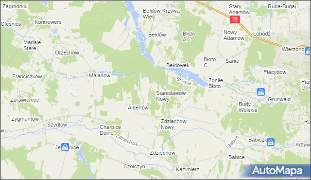 mapa Stanisławów Nowy, Stanisławów Nowy na mapie Targeo