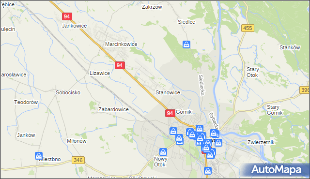 mapa Stanowice gmina Oława, Stanowice gmina Oława na mapie Targeo