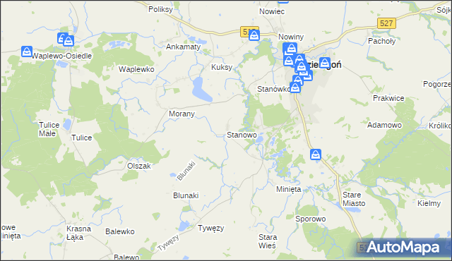 mapa Stanowo gmina Dzierzgoń, Stanowo gmina Dzierzgoń na mapie Targeo