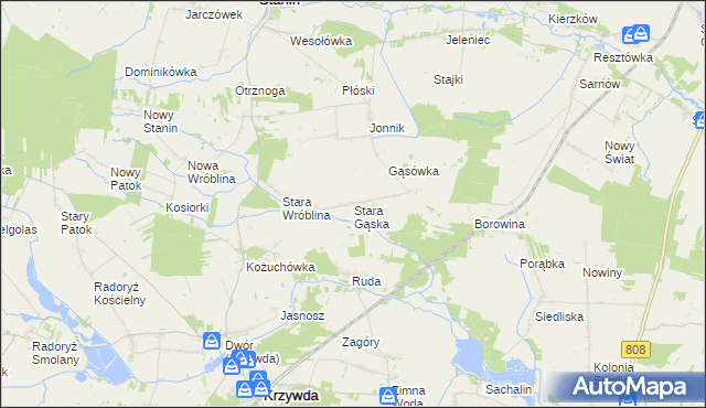 mapa Stara Gąska, Stara Gąska na mapie Targeo