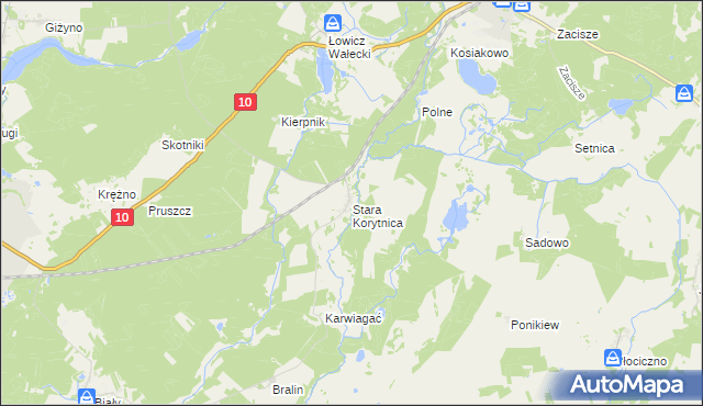 mapa Stara Korytnica, Stara Korytnica na mapie Targeo