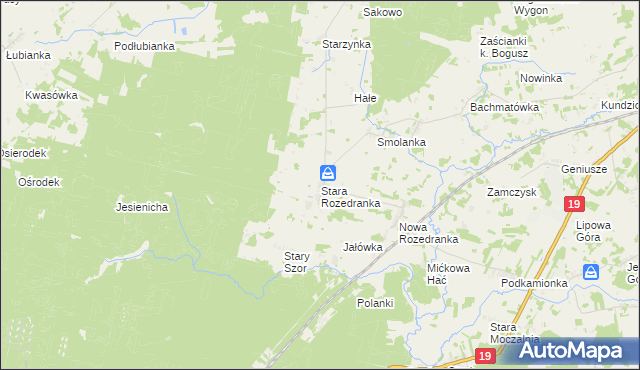 mapa Stara Rozedranka, Stara Rozedranka na mapie Targeo