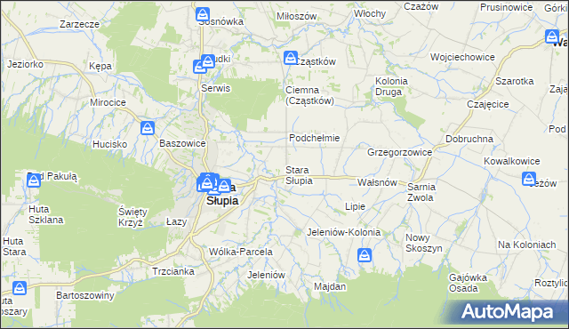 mapa Stara Słupia, Stara Słupia na mapie Targeo