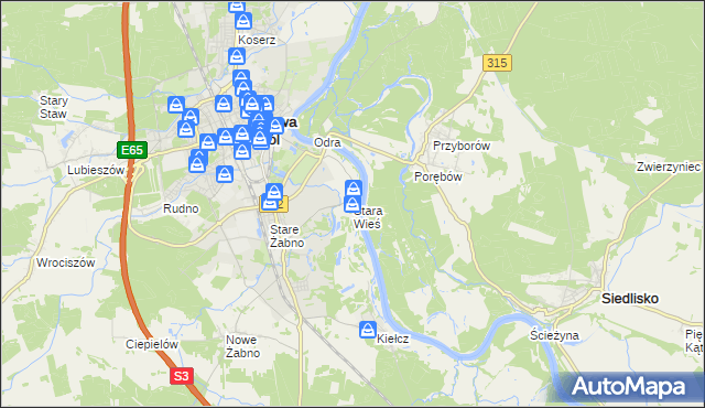 mapa Stara Wieś gmina Nowa Sól, Stara Wieś gmina Nowa Sól na mapie Targeo