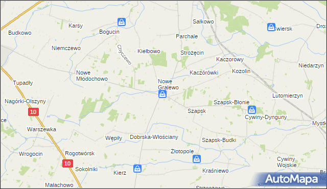 mapa Stare Gralewo, Stare Gralewo na mapie Targeo