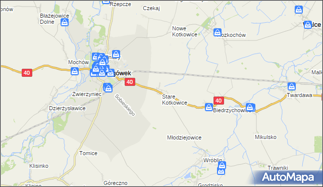mapa Stare Kotkowice, Stare Kotkowice na mapie Targeo