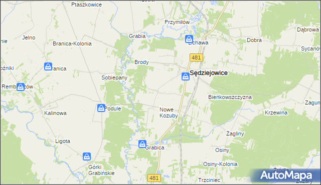 mapa Stare Kozuby, Stare Kozuby na mapie Targeo