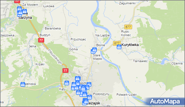 mapa Stare Miasto gmina Leżajsk, Stare Miasto gmina Leżajsk na mapie Targeo