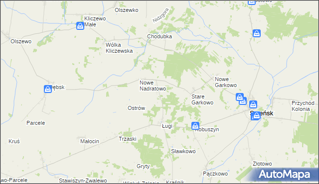 mapa Stare Nadratowo, Stare Nadratowo na mapie Targeo