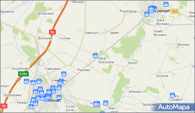 mapa Stare Oborzyska, Stare Oborzyska na mapie Targeo