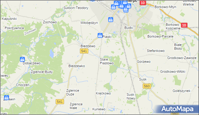 mapa Stare Piastowo, Stare Piastowo na mapie Targeo