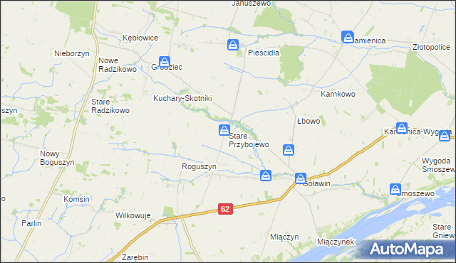 mapa Stare Przybojewo, Stare Przybojewo na mapie Targeo