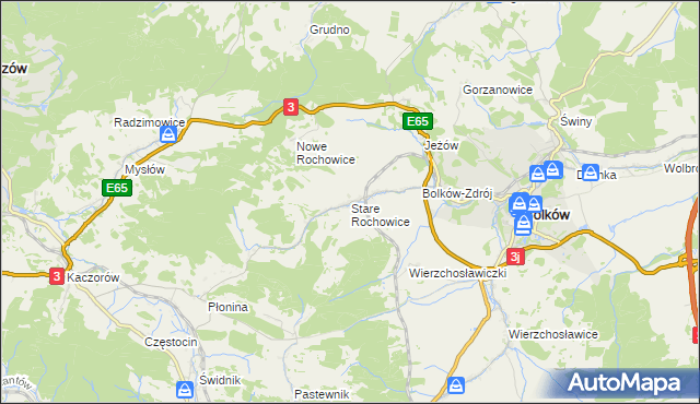 mapa Stare Rochowice, Stare Rochowice na mapie Targeo