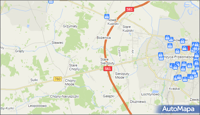 mapa Stare Sierzputy, Stare Sierzputy na mapie Targeo