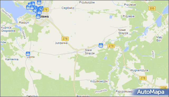 mapa Stare Strącze, Stare Strącze na mapie Targeo