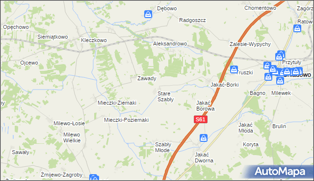mapa Stare Szabły, Stare Szabły na mapie Targeo