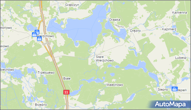 mapa Stare Wierzchowo, Stare Wierzchowo na mapie Targeo