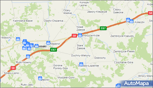 mapa Stare Zalesie gmina Rutki, Stare Zalesie gmina Rutki na mapie Targeo