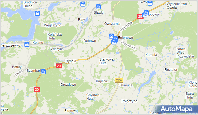 mapa Starkowa Huta, Starkowa Huta na mapie Targeo