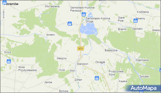mapa Starościn-Kolonia, Starościn-Kolonia na mapie Targeo