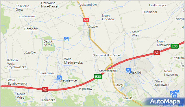 mapa Starowiskitki-Parcel, Starowiskitki-Parcel na mapie Targeo