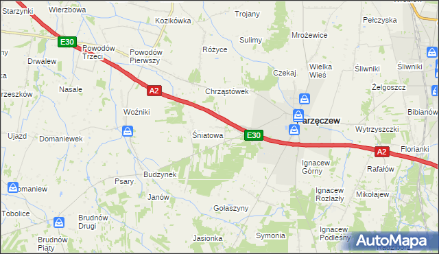 mapa Stary Chrząstów, Stary Chrząstów na mapie Targeo