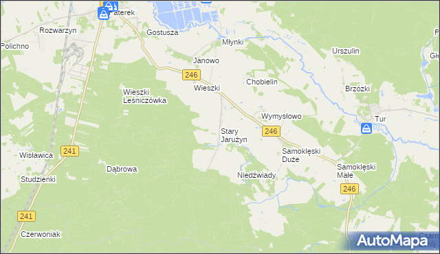 mapa Stary Jarużyn, Stary Jarużyn na mapie Targeo