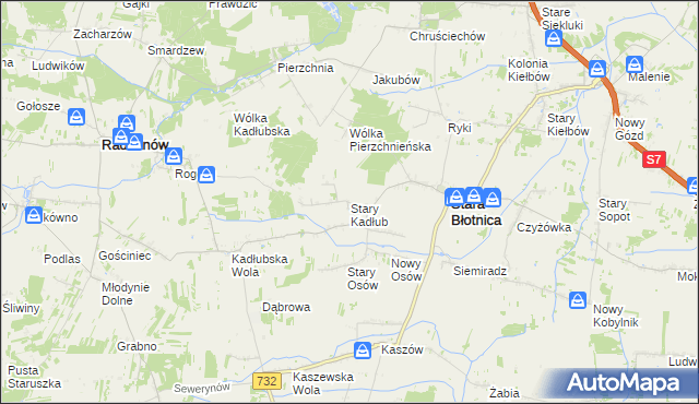 mapa Stary Kadłub, Stary Kadłub na mapie Targeo