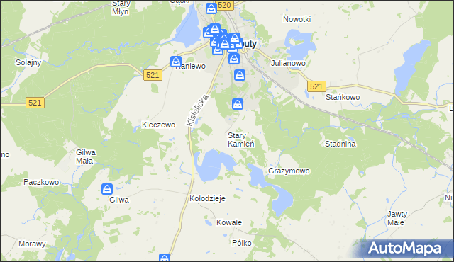 mapa Stary Kamień gmina Prabuty, Stary Kamień gmina Prabuty na mapie Targeo