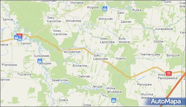 mapa Stary Łajszczew, Stary Łajszczew na mapie Targeo