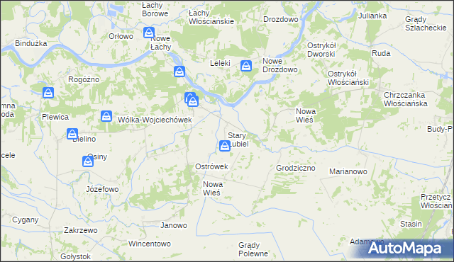 mapa Stary Lubiel, Stary Lubiel na mapie Targeo