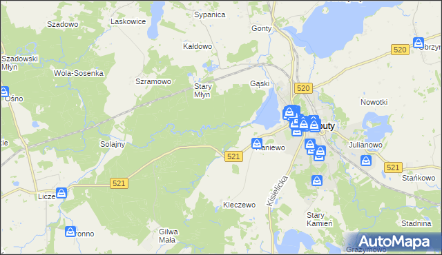 mapa Stary Młyn gmina Prabuty, Stary Młyn gmina Prabuty na mapie Targeo