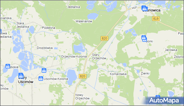 mapa Stary Orzechów, Stary Orzechów na mapie Targeo