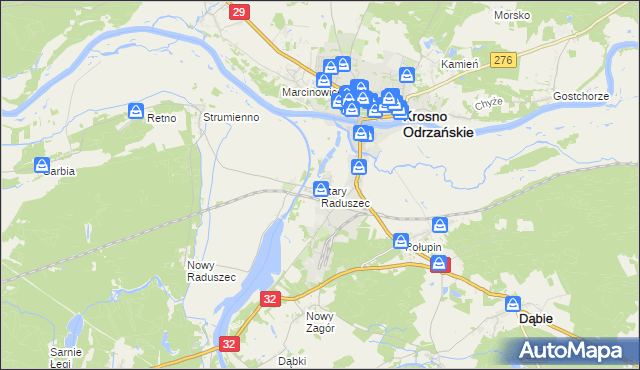 mapa Stary Raduszec, Stary Raduszec na mapie Targeo