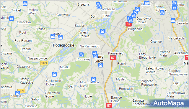 mapa Stary Sącz, Stary Sącz na mapie Targeo