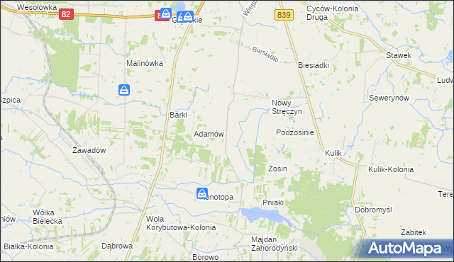 mapa Stary Stręczyn, Stary Stręczyn na mapie Targeo