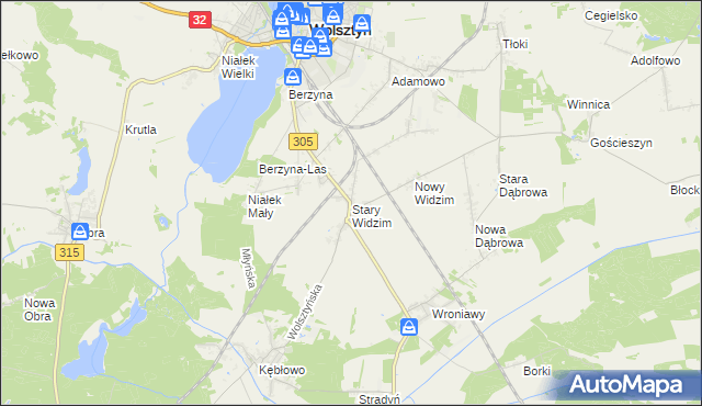 mapa Stary Widzim, Stary Widzim na mapie Targeo