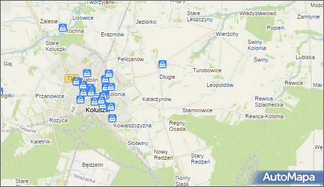 mapa Stefanów gmina Koluszki, Stefanów gmina Koluszki na mapie Targeo