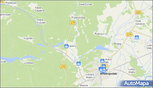 mapa Stefanowo gmina Krzyż Wielkopolski, Stefanowo gmina Krzyż Wielkopolski na mapie Targeo
