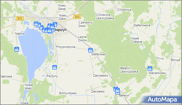 mapa Stefanowo gmina Zbąszyń, Stefanowo gmina Zbąszyń na mapie Targeo