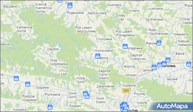 mapa Stępina, Stępina na mapie Targeo