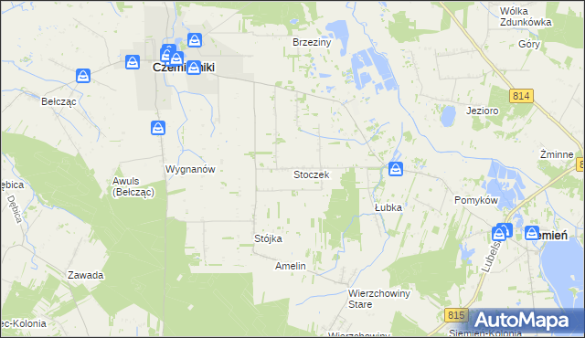 mapa Stoczek gmina Czemierniki, Stoczek gmina Czemierniki na mapie Targeo