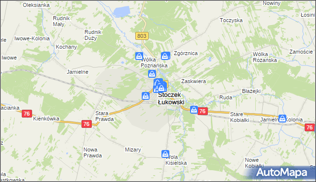 mapa Stoczek Łukowski, Stoczek Łukowski na mapie Targeo