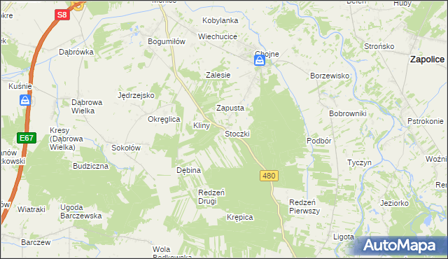 mapa Stoczki gmina Sieradz, Stoczki gmina Sieradz na mapie Targeo