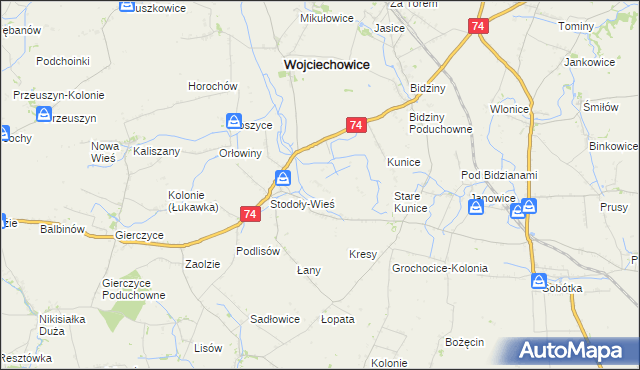 mapa Stodoły-Kolonie, Stodoły-Kolonie na mapie Targeo